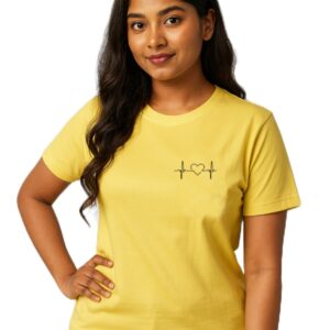 Polyester Yellow printed T Shirt for Men