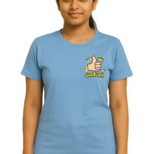 Polyester Light Blue printed T Shirt for Men