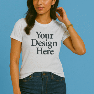 Women’s Pollycotton Custom Design White T-Shirt – Free Personalized Print